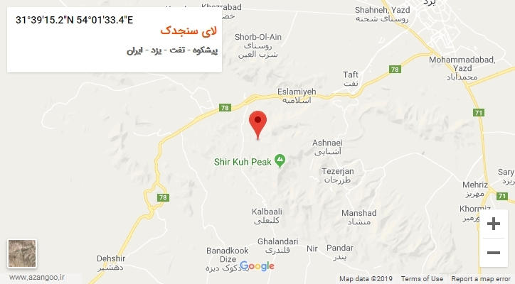 روستای لای سنجدک بر روی نقشه