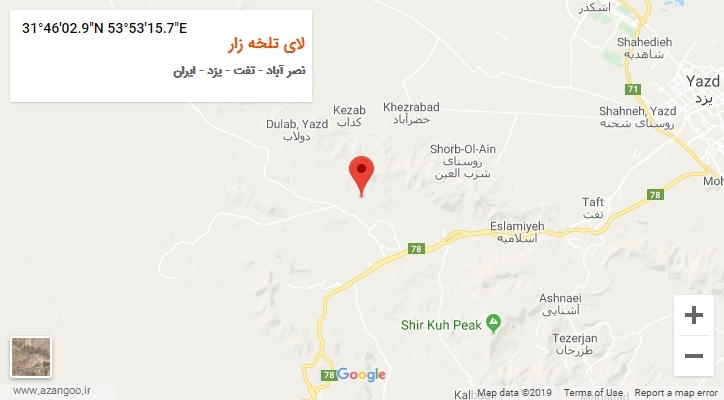 روستای لای تلخه زار بر روی نقشه
