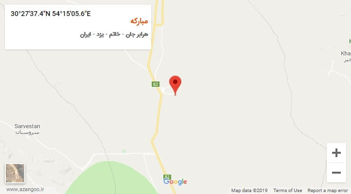 روستای مبارکه بر روی نقشه