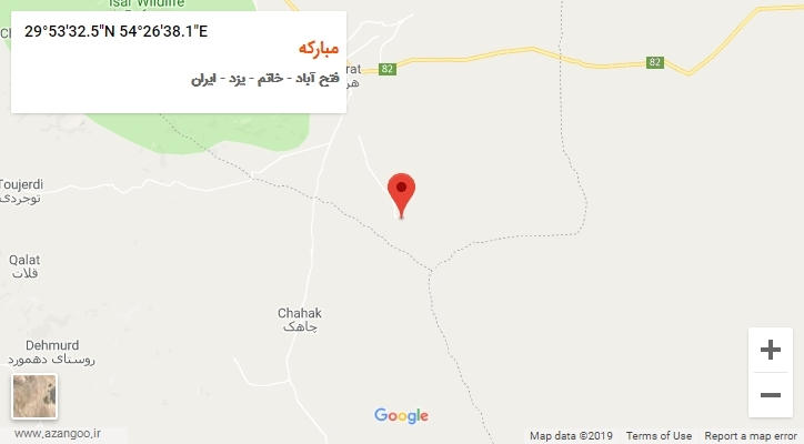 روستای مبارکه بر روی نقشه