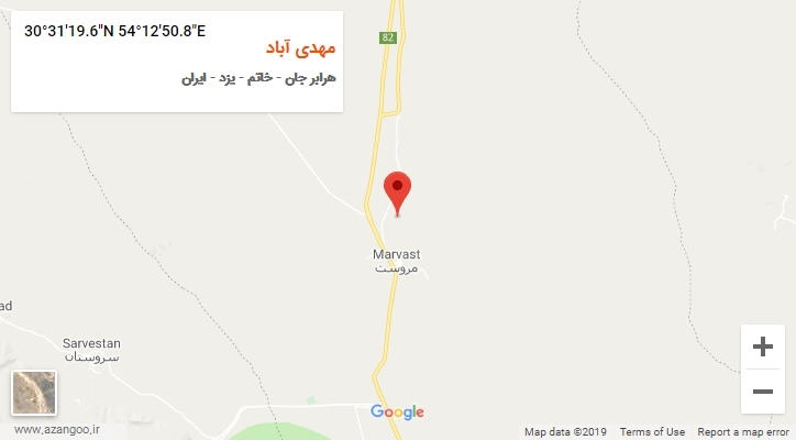 روستای مهدی آباد بر روی نقشه