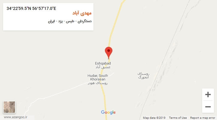 روستای مهدی آباد بر روی نقشه