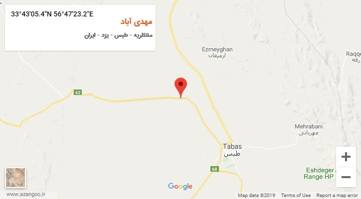 روستای مهدی آباد بر روی نقشه