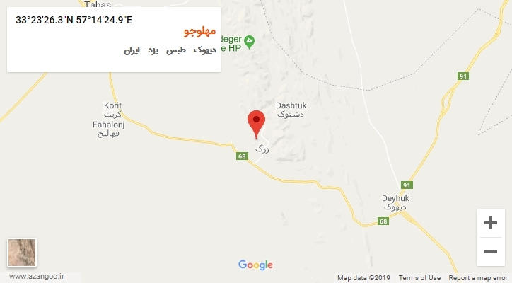 روستای مهلوجو بر روی نقشه