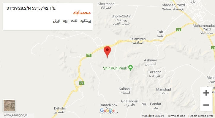 روستای محمدآباد بر روی نقشه