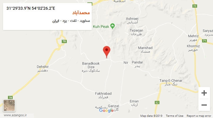 روستای محمدآباد بر روی نقشه