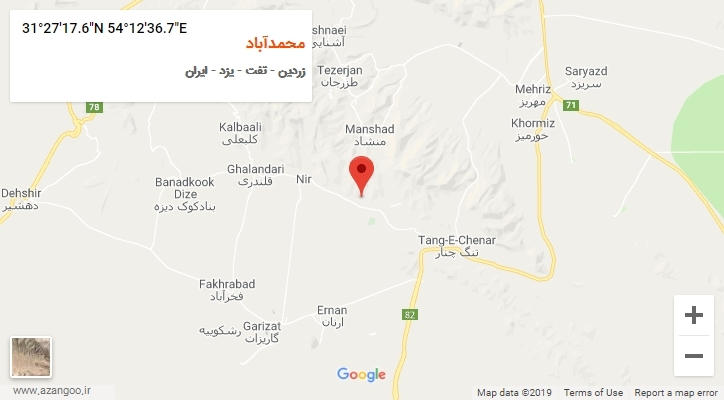 روستای محمدآباد بر روی نقشه