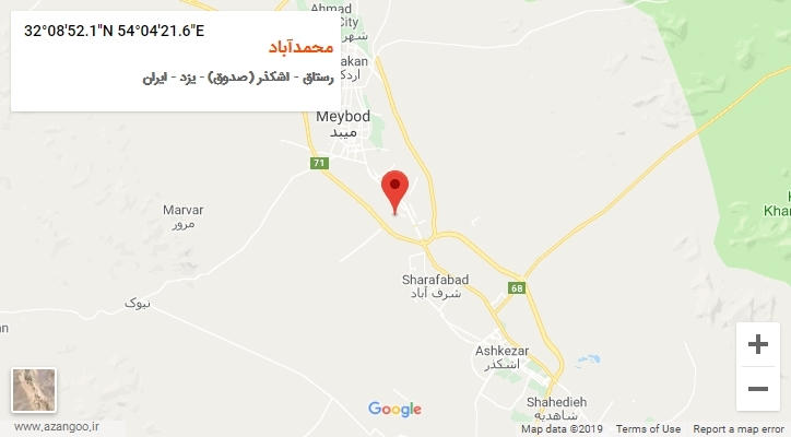 روستای محمدآباد بر روی نقشه