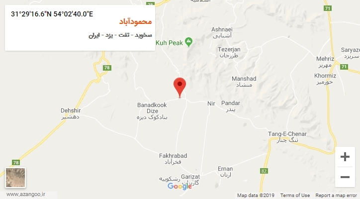 روستای محمودآباد بر روی نقشه