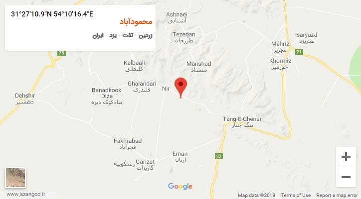 روستای محمودآباد بر روی نقشه