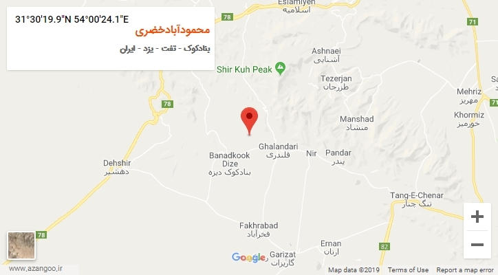 روستای محمودآبادخضری بر روی نقشه