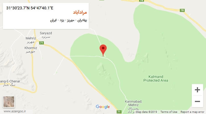 روستای مرادآباد بر روی نقشه