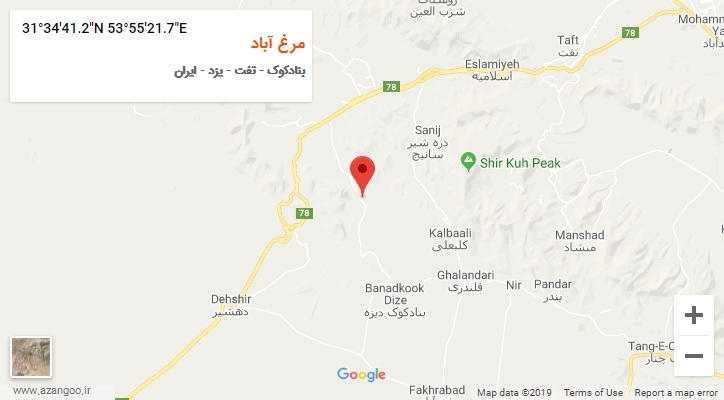 روستای مرغ آباد بر روی نقشه