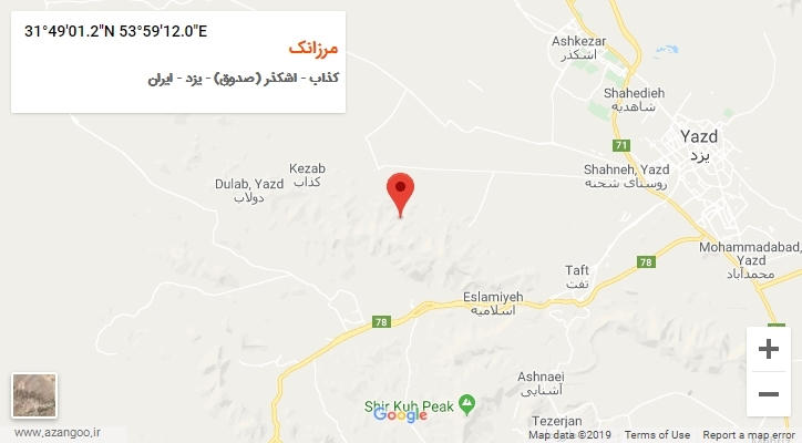 روستای مرزانک بر روی نقشه