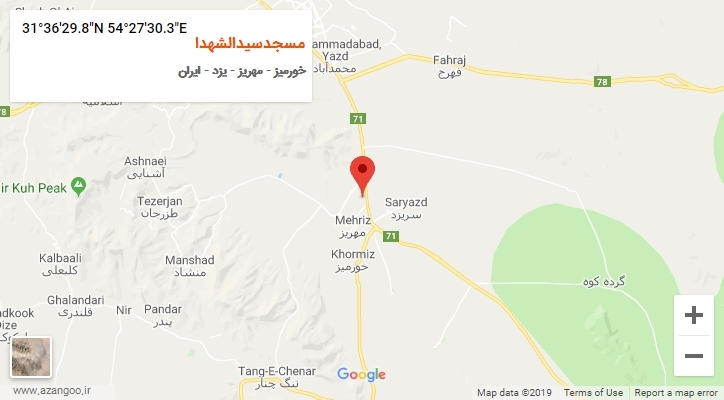 روستای مسجدسیدالشهدا بر روی نقشه
