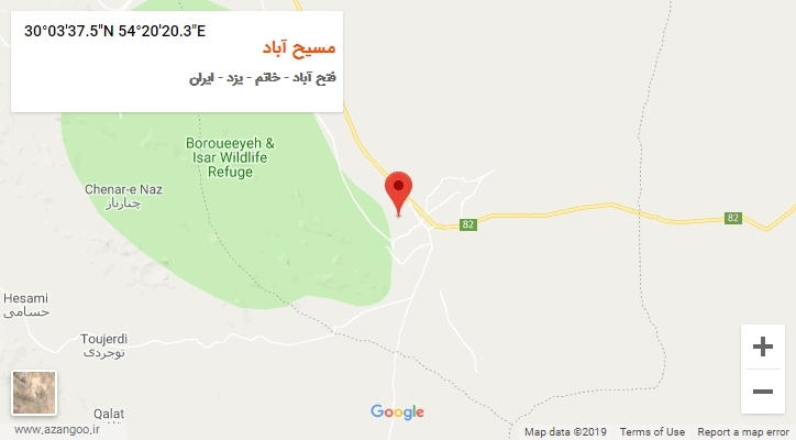 روستای مسیح آباد بر روی نقشه