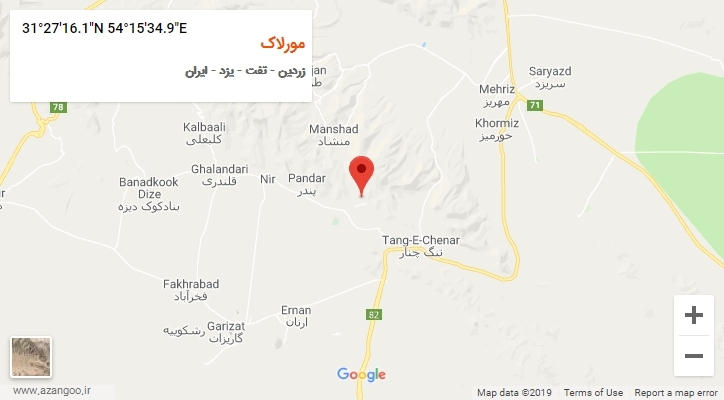 روستای مورلاک بر روی نقشه