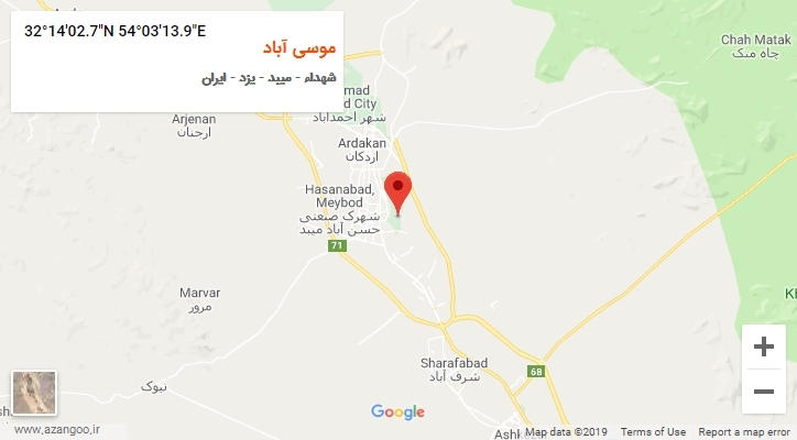 روستای موسی آباد بر روی نقشه