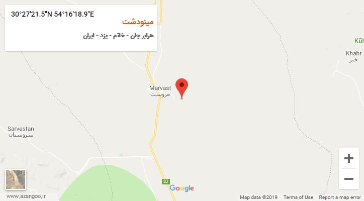 روستای مینودشت بر روی نقشه