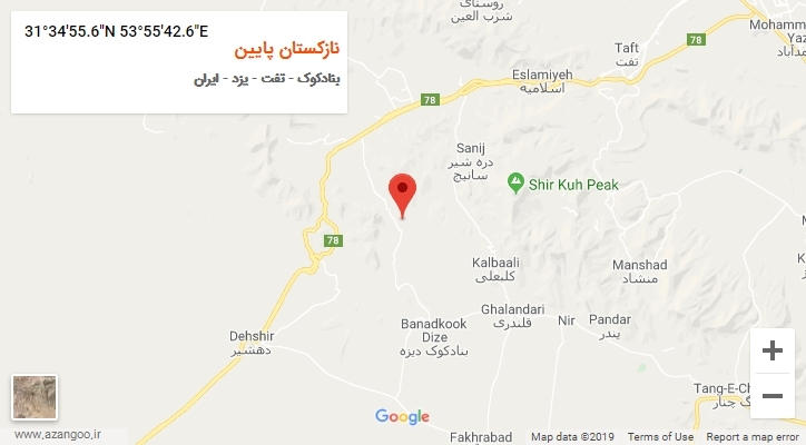 روستای نازکستان پایین بر روی نقشه