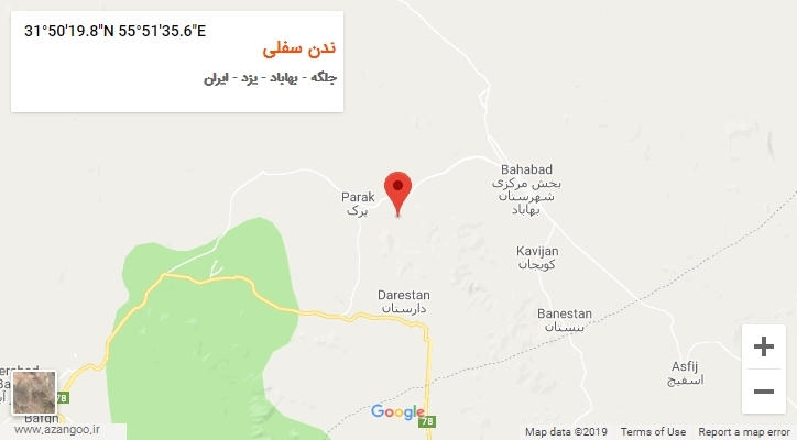 روستای ندن سفلی بر روی نقشه
