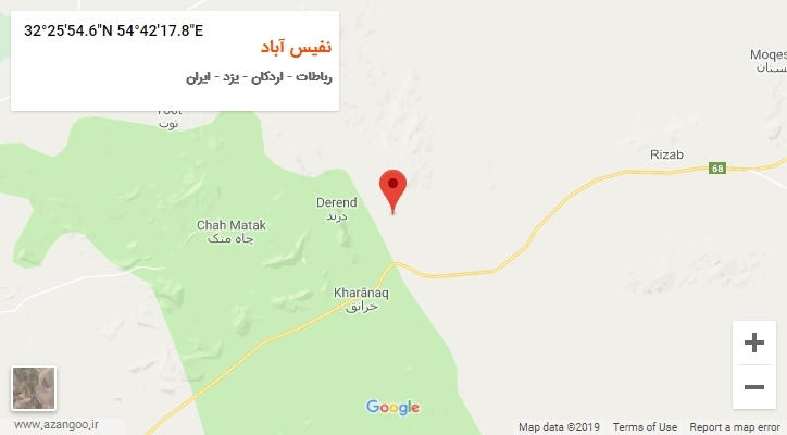 روستای نفیس آباد بر روی نقشه