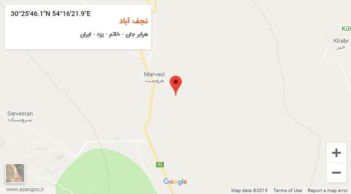روستای نجف آباد بر روی نقشه