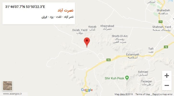 روستای نصرت آباد بر روی نقشه