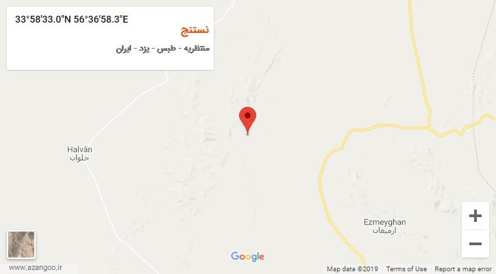 روستای نستنج بر روی نقشه