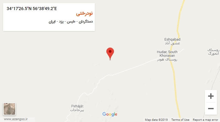 روستای نودرختی بر روی نقشه