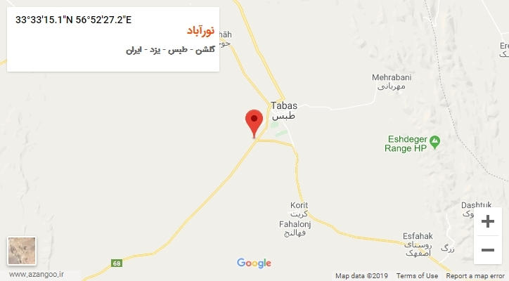روستای نورآباد بر روی نقشه