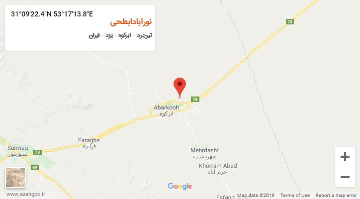 روستای نورآبادابطحی بر روی نقشه