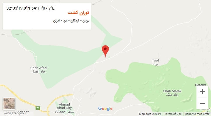 روستای نوران کشت بر روی نقشه
