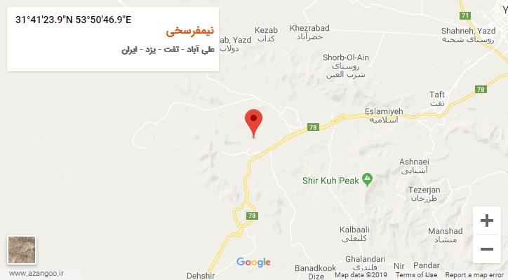 روستای نیمفرسخی بر روی نقشه
