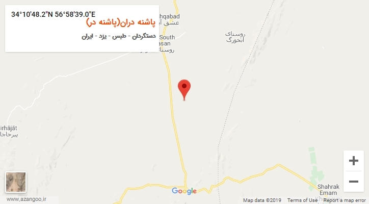 روستای پاشنه دران(پاشنه در) بر روی نقشه