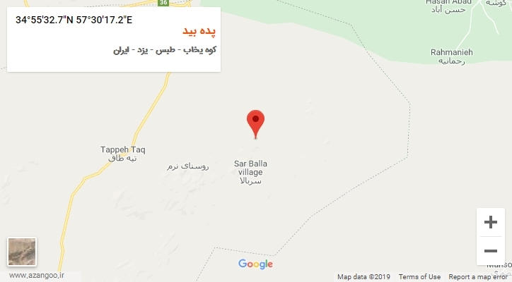 روستای پده بید بر روی نقشه