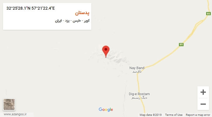 روستای پدستان بر روی نقشه