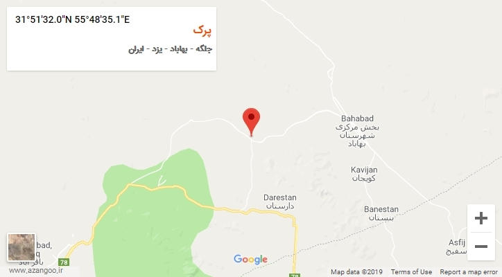 روستای پرک بر روی نقشه