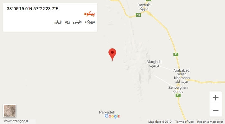روستای پیکوه بر روی نقشه