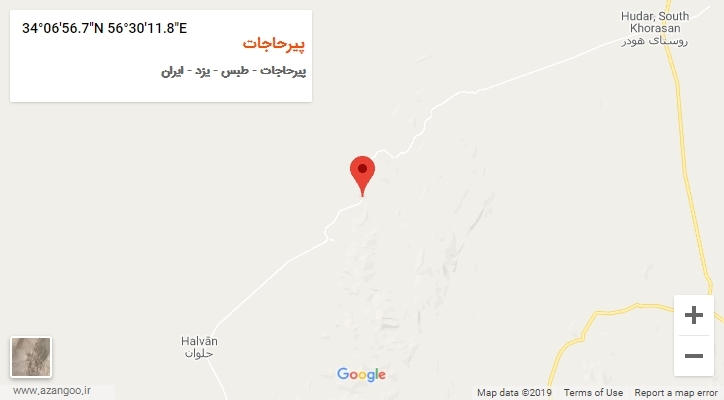 روستای پیرحاجات بر روی نقشه