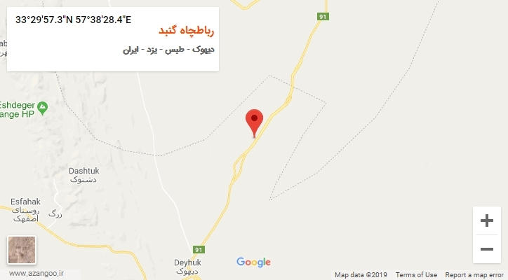 روستای رباطچاه گنبد بر روی نقشه