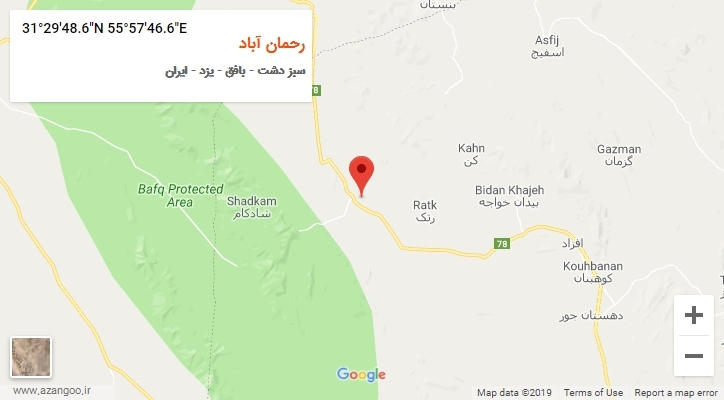 روستای رحمان آباد بر روی نقشه