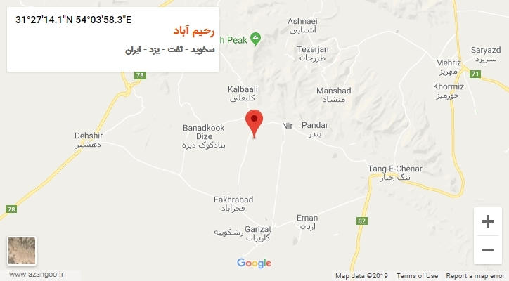 روستای رحیم آباد بر روی نقشه