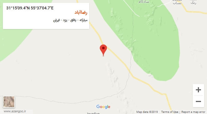 روستای رضاآباد بر روی نقشه