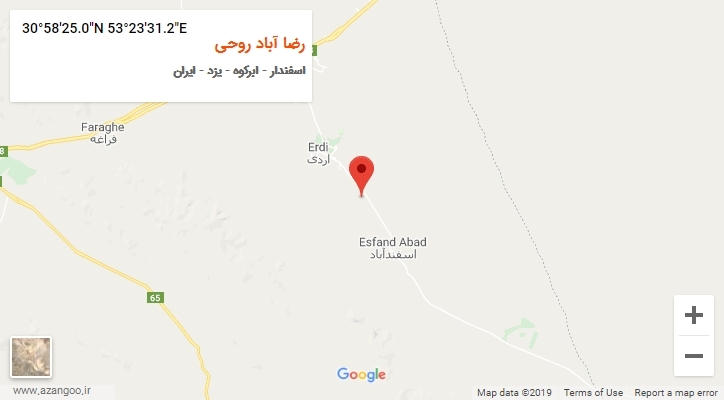 روستای رضا آباد روحی بر روی نقشه