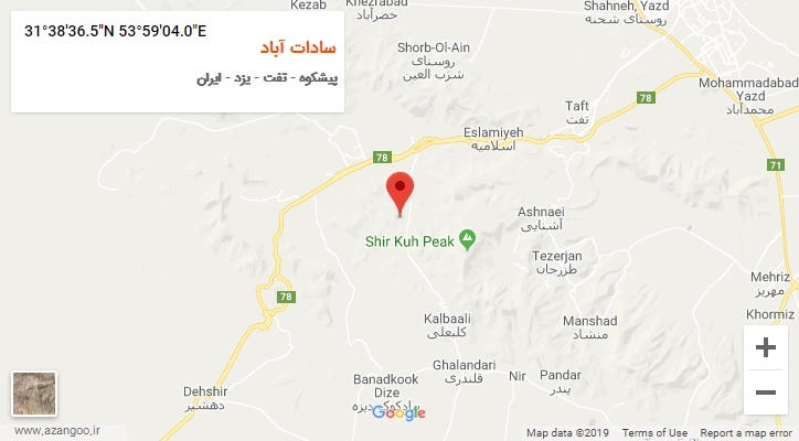 روستای سادات آباد بر روی نقشه
