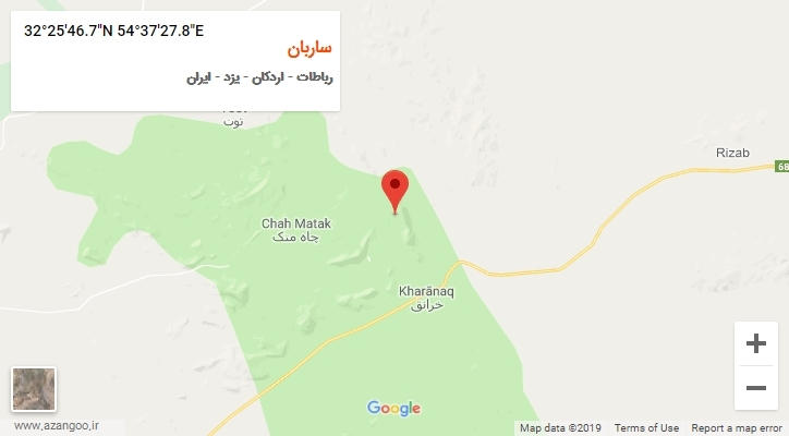 روستای ساربان بر روی نقشه