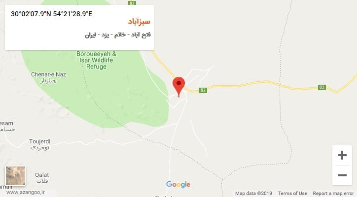 روستای سبزآباد بر روی نقشه