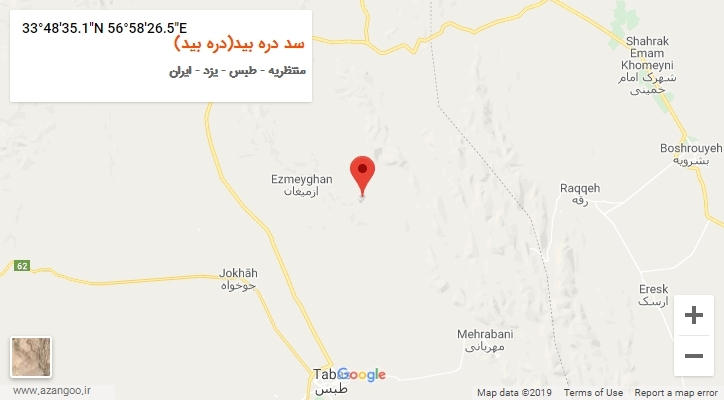 روستای سد دره بید(دره بید) بر روی نقشه