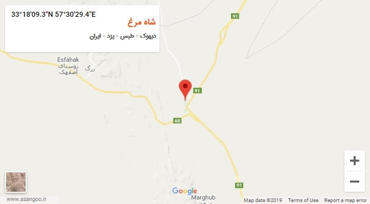 روستای شاه مرغ بر روی نقشه
